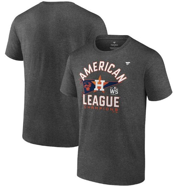 Men's Houston Astros 2021 Heathered Charcoal American League Champions Locker Room T-Shirt